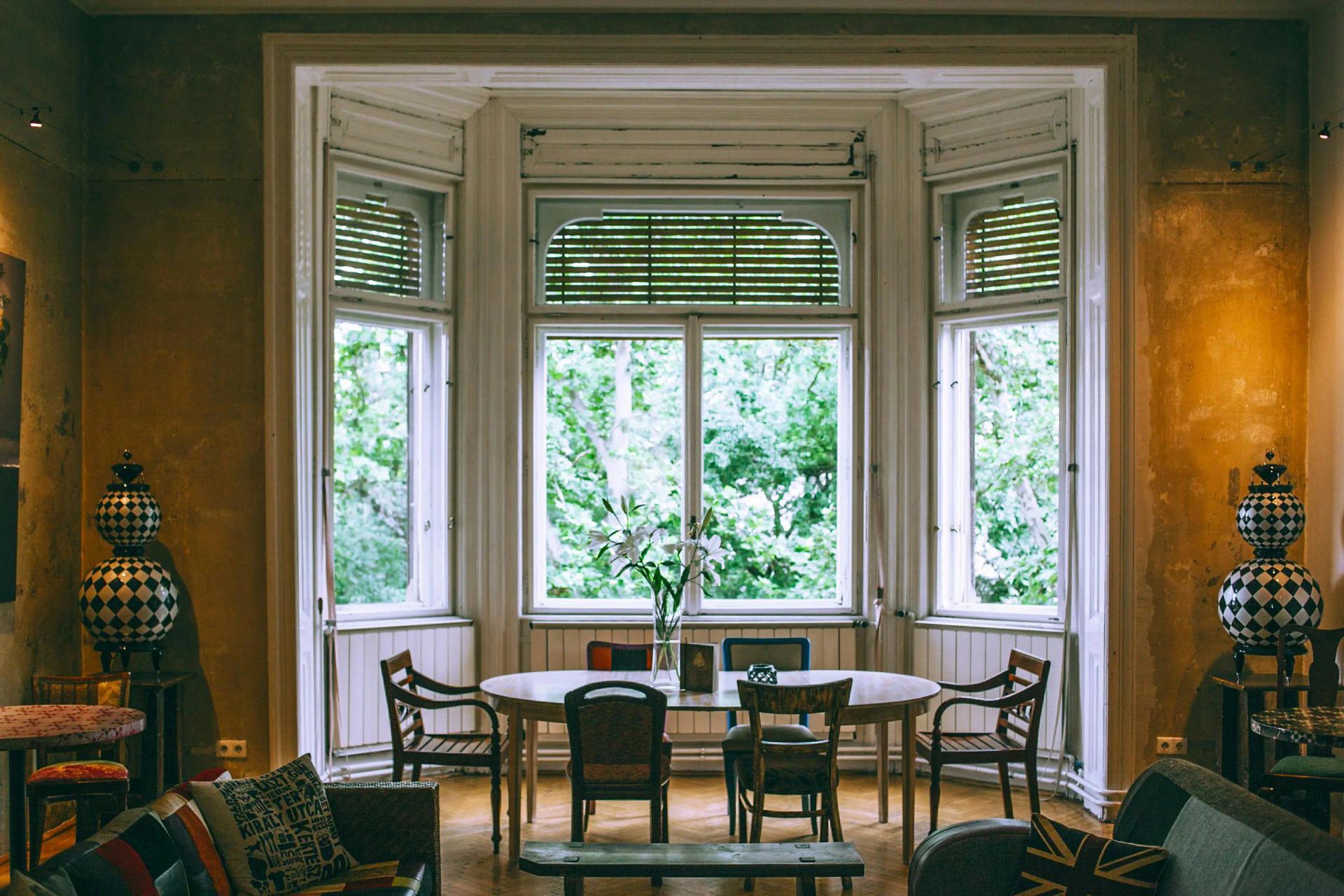 Modern bay window.
